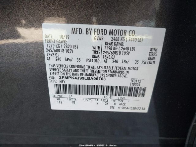 2020 FORD EDGE 2FMPK4J99LBA06763 Photo 8