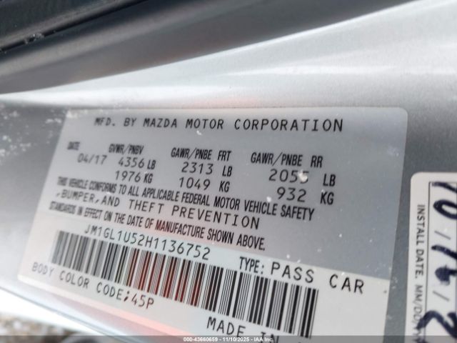 2017 MAZDA MAZDA6 JM1GL1U52H1136752 Photo 8