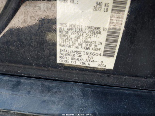 2016 NISSAN ALTIMA 1N4AL3AP8GC193604 Photo 8