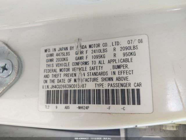 2009 ACURA TSX JH4CU26639C015787 Photo 8