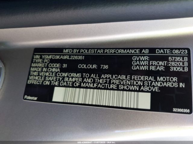 2024 POLESTAR 2 YSMFD3KA9RL226351 Photo 8