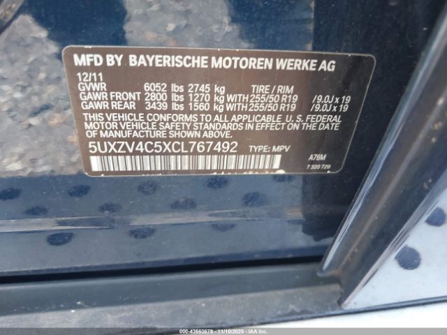 2012 BMW X5 5UXZV4C5XCL767492 Photo 8
