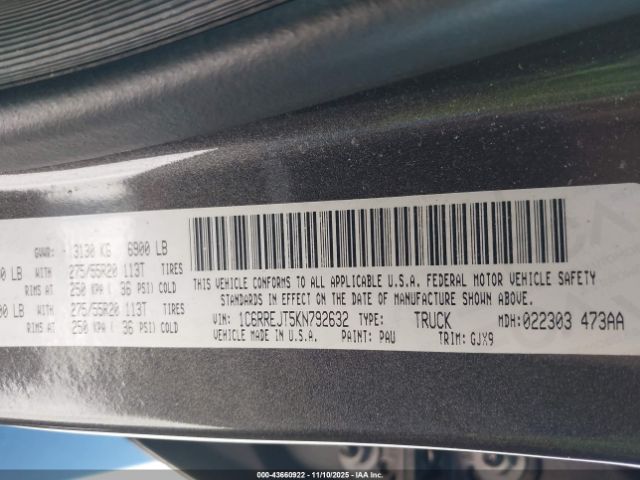2019 RAM 1500 1C6RREJT5KN792632 Photo 8