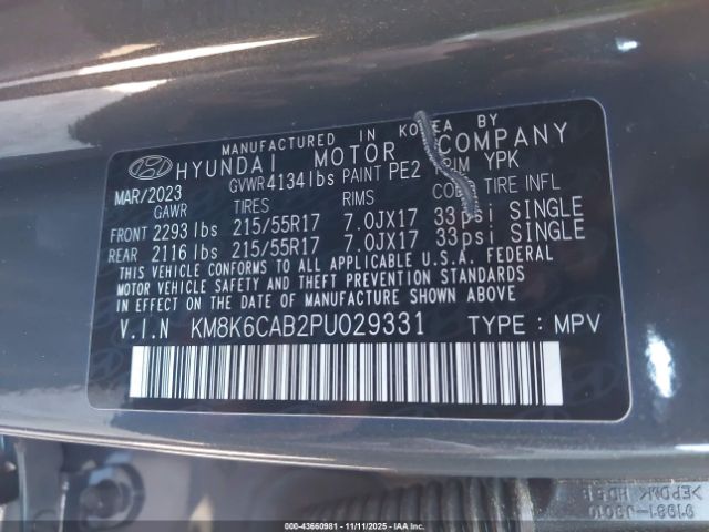 2023 HYUNDAI KONA KM8K6CAB2PU029331 Photo 8