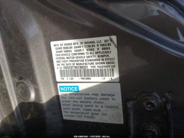 2014 ACURA ILX HYBRID 19VDE3F79EE300331 Photo 8