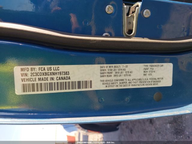 2022 DODGE CHARGER 2C3CDXBGXNH197383 Photo 8