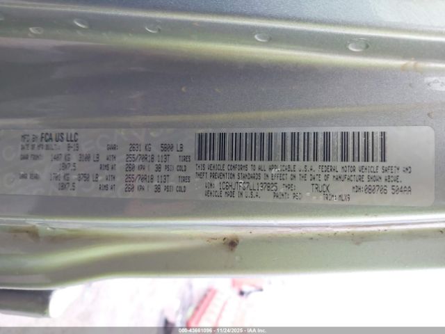 2020 JEEP GLADIATOR 1C6HJTFG7LL137825 Photo 8