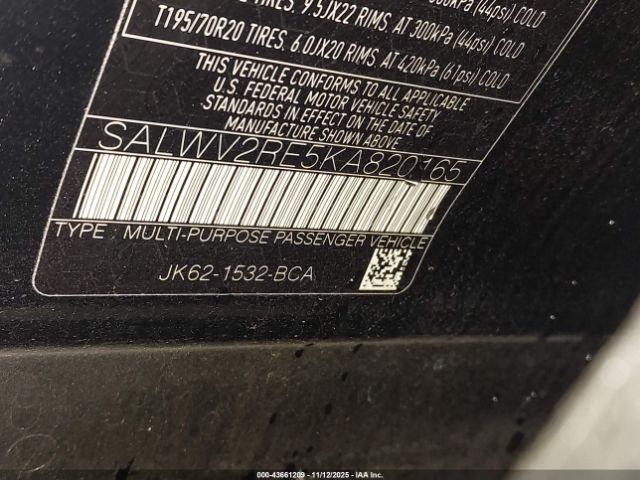 2019 LAND ROVER RANGE ROVER SPORT SALWV2RE5KA820165 Photo 8