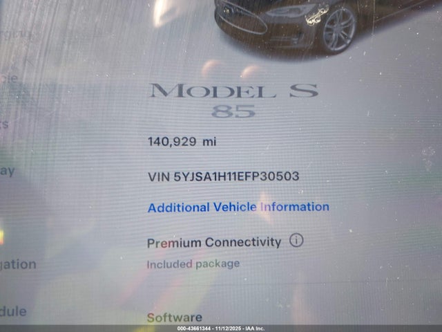 2014 TESLA MODEL S 5YJSA1H11EFP30503 Photo 6