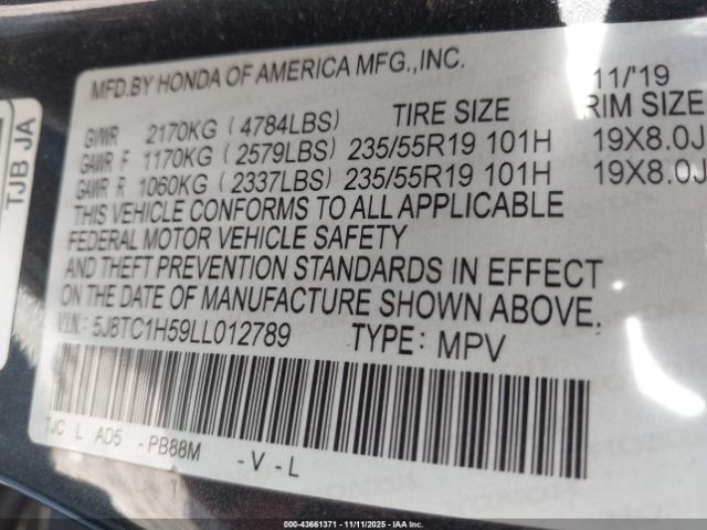 2020 ACURA RDX 5J8TC1H59LL012789 Photo 8