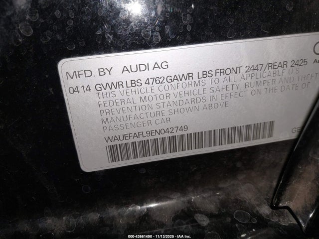 WAUEFAFL9EN042749 Audi A4 2.0t Premium