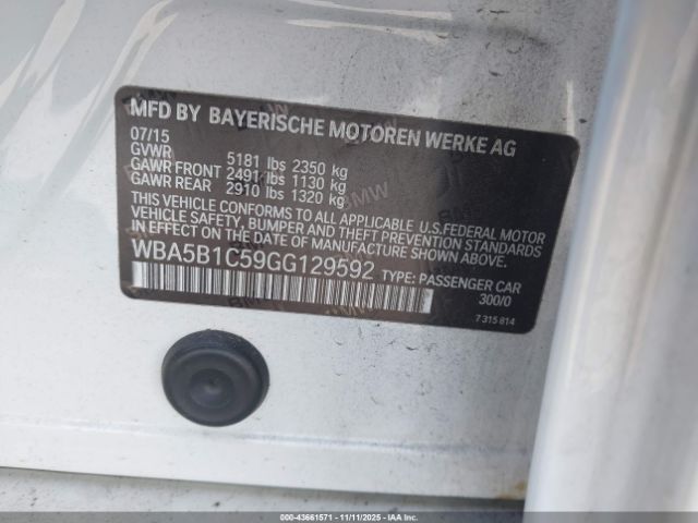 2016 BMW 535I WBA5B1C59GG129592 Photo 8