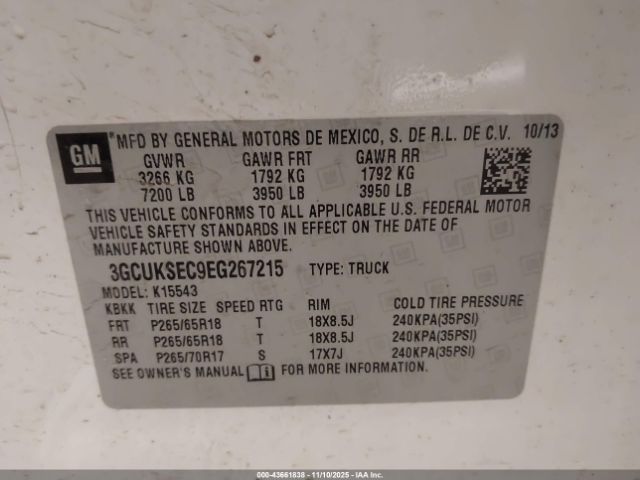 2014 CHEVROLET SILVERADO 1500 3GCUKSEC9EG267215 Photo 8