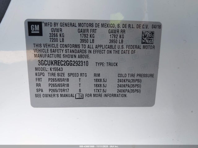 Chevrolet Silverado 1500 1lt 2016 3GCUKREC2GG292310 Image 9