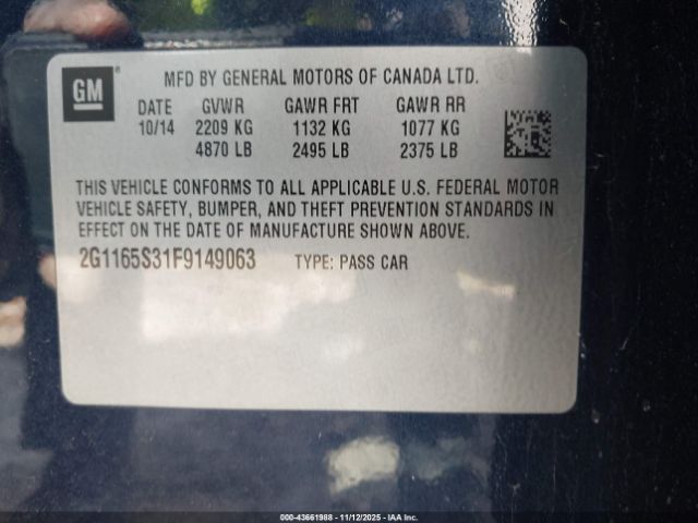 2015 CHEVROLET IMPALA 2G1165S31F9149063 Photo 8
