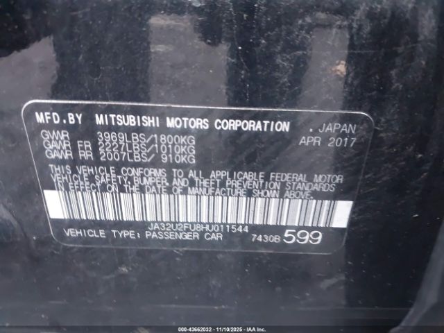 2017 MITSUBISHI LANCER JA32U2FU8HU011544 Photo 8