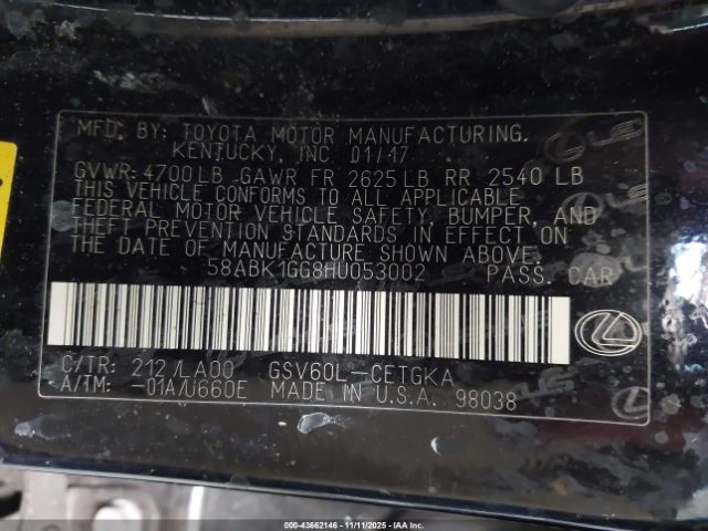 2017 LEXUS ES 350 58ABK1GG8HU053002 Photo 8