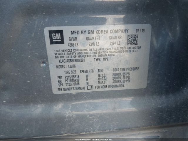 2020 BUICK ENCORE KL4CJASB5LB006281 Photo 8