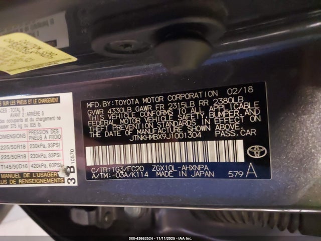 JTNKHMBX9J1001304 Toyota C-HR XLE