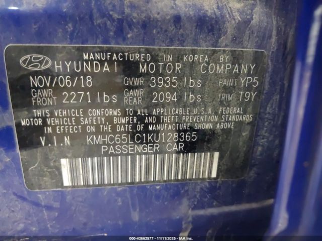 2019 HYUNDAI IONIQ HYBRID KMHC65LC1KU128365 Photo 8