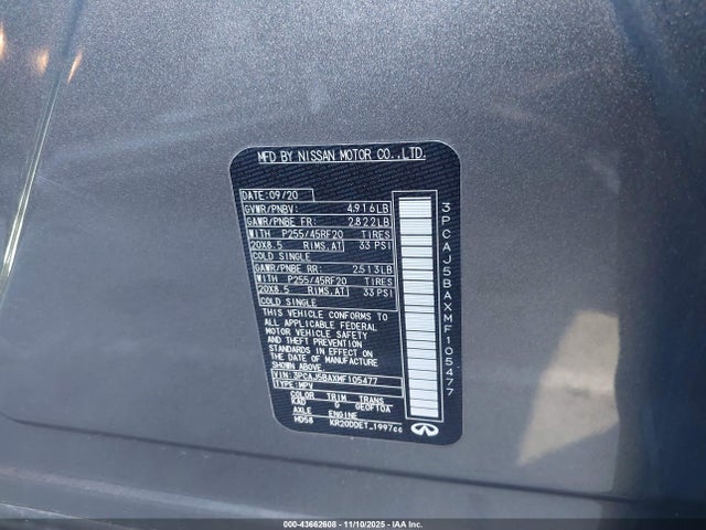 2021 INFINITI QX50 3PCAJ5BAXMF105477 Photo 8