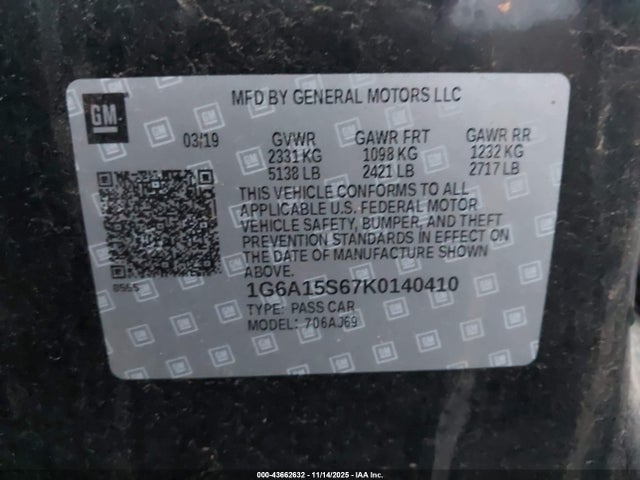 2019 CADILLAC CTS-V 1G6A15S67K0140410 Photo 8