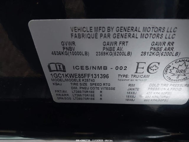 Chevrolet Silverado 2500hd Ltz 2015 1GC1KWE85FF131396 Image 9