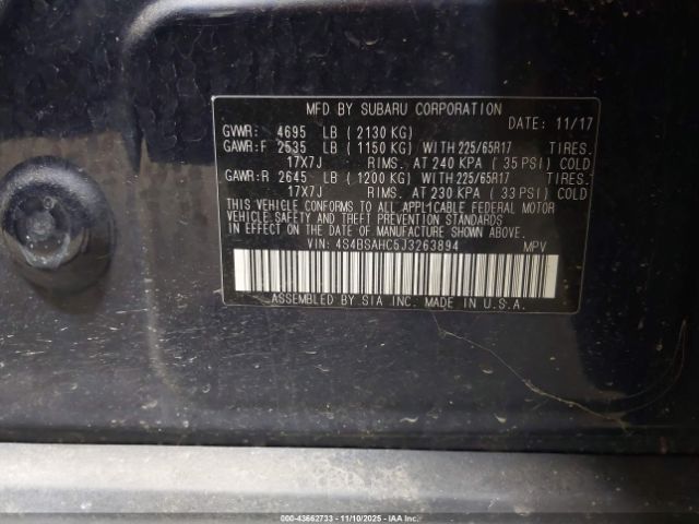 2018 SUBARU OUTBACK 4S4BSAHC5J3263894 Photo 8