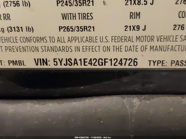 2016 TESLA MODEL S 5YJSA1E42GF124726 Photo 8