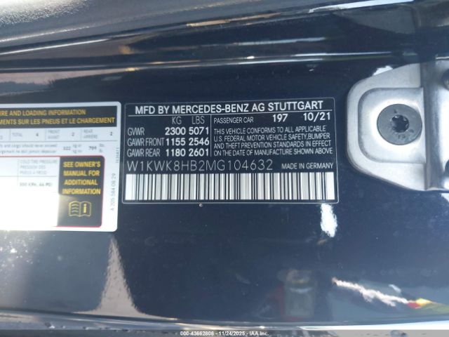 2021 MERCEDES-BENZ AMG C 63 W1KWK8HB2MG104632 Photo 8