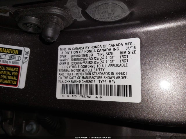 Honda CR-V SE 2016 2HKRM4H44GH683019 Image 9