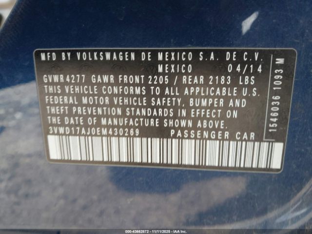 2014 VOLKSWAGEN JETTA 3VWD17AJ0EM430269 Photo 8