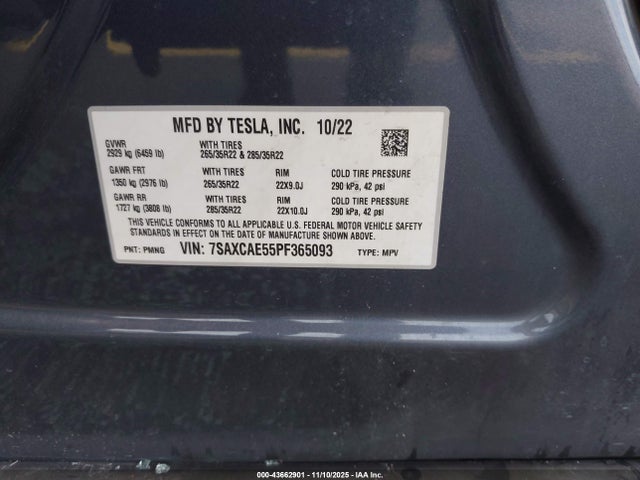 2023 TESLA MODEL X 7SAXCAE55PF365093 Photo 8