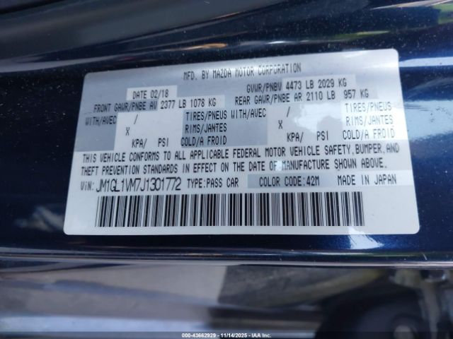 2018 MAZDA MAZDA6 JM1GL1VM7J1301772 Photo 8