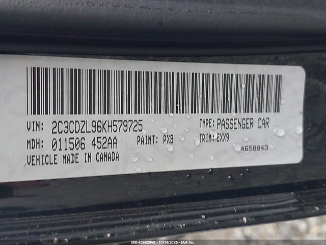 2C3CDZL96KH579725 Dodge Challenger Srt Hellcat Redeye