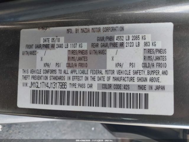 2018 MAZDA MAZDA6 JM1GL1TY4J1317966 Photo 8