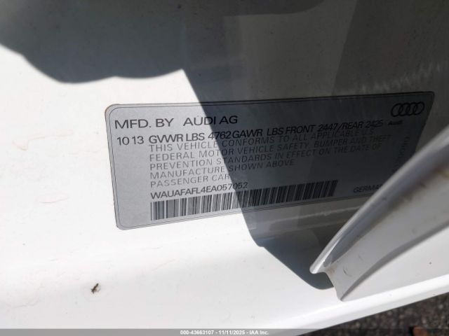 2014 AUDI A4 WAUAFAFL4EA057052 Photo 8