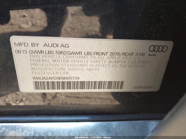 2014 AUDI A8 WAUA2AFD4EN005739 Photo 8