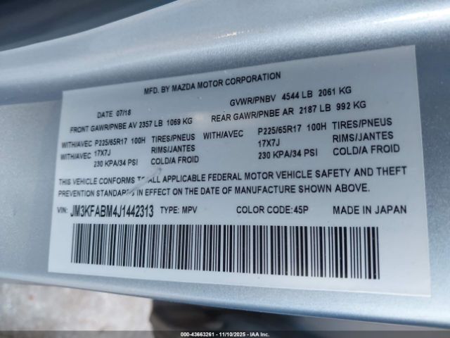 2018 MAZDA CX-5 JM3KFABM4J1442313 Photo 8