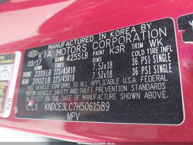 KIA Niro Touring 2017 KNDCE3LC7H5061589 Image 9