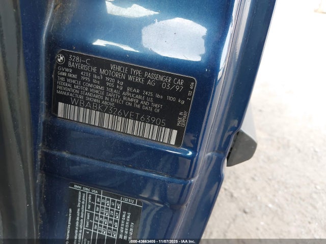 1997 BMW 328IC WBABK7326VET63905 Photo 8