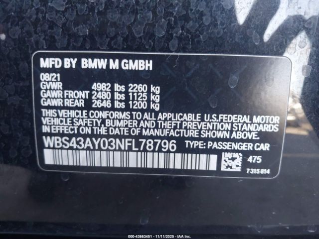 2022 BMW M3 WBS43AY03NFL78796 Photo 8