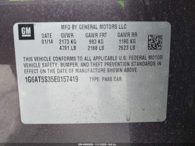 2014 CADILLAC CTS 1G6AT5S35E0157419 Photo 8