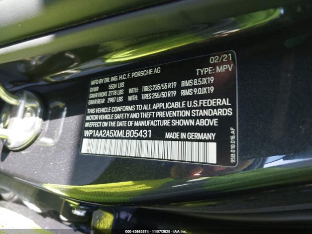 2021 PORSCHE MACAN WP1AA2A5XMLB05431 Photo 8