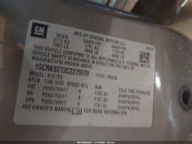 2012 CHEVROLET SILVERADO 1500 1GCRKSE72CZ275579 Photo 8