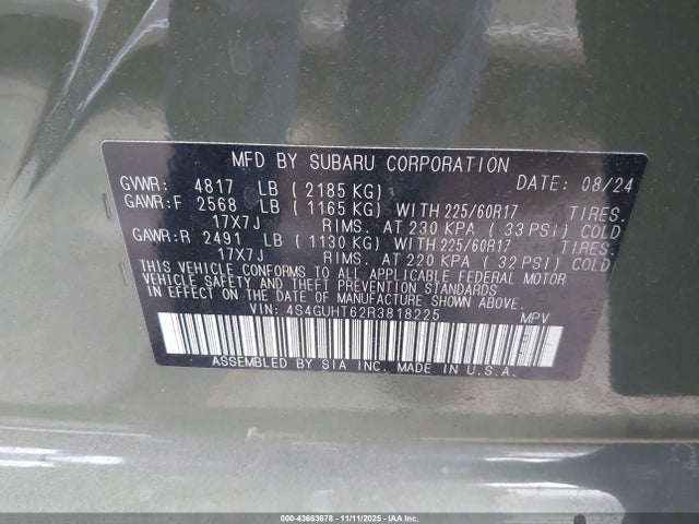 4S4GUHT62R3818225 Subaru Crosstrek Wilderness