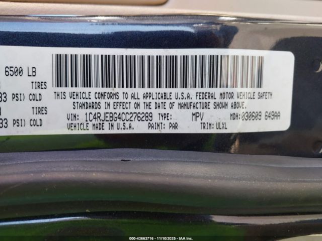 2012 JEEP GRAND CHEROKEE 1C4RJEBG4CC276289 Photo 8