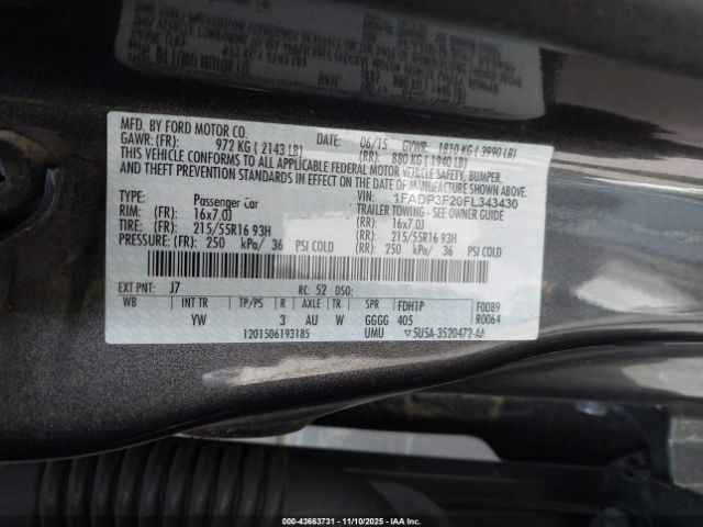 2015 FORD FOCUS 1FADP3F20FL343430 Photo 8