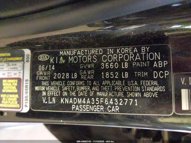 KIA RIO LX 2015 KNADM4A35F6432771 Image 9