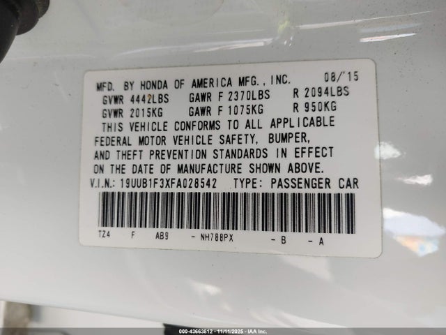 Acura TLX 2015 19UUB1F3XFA028542 Image 9